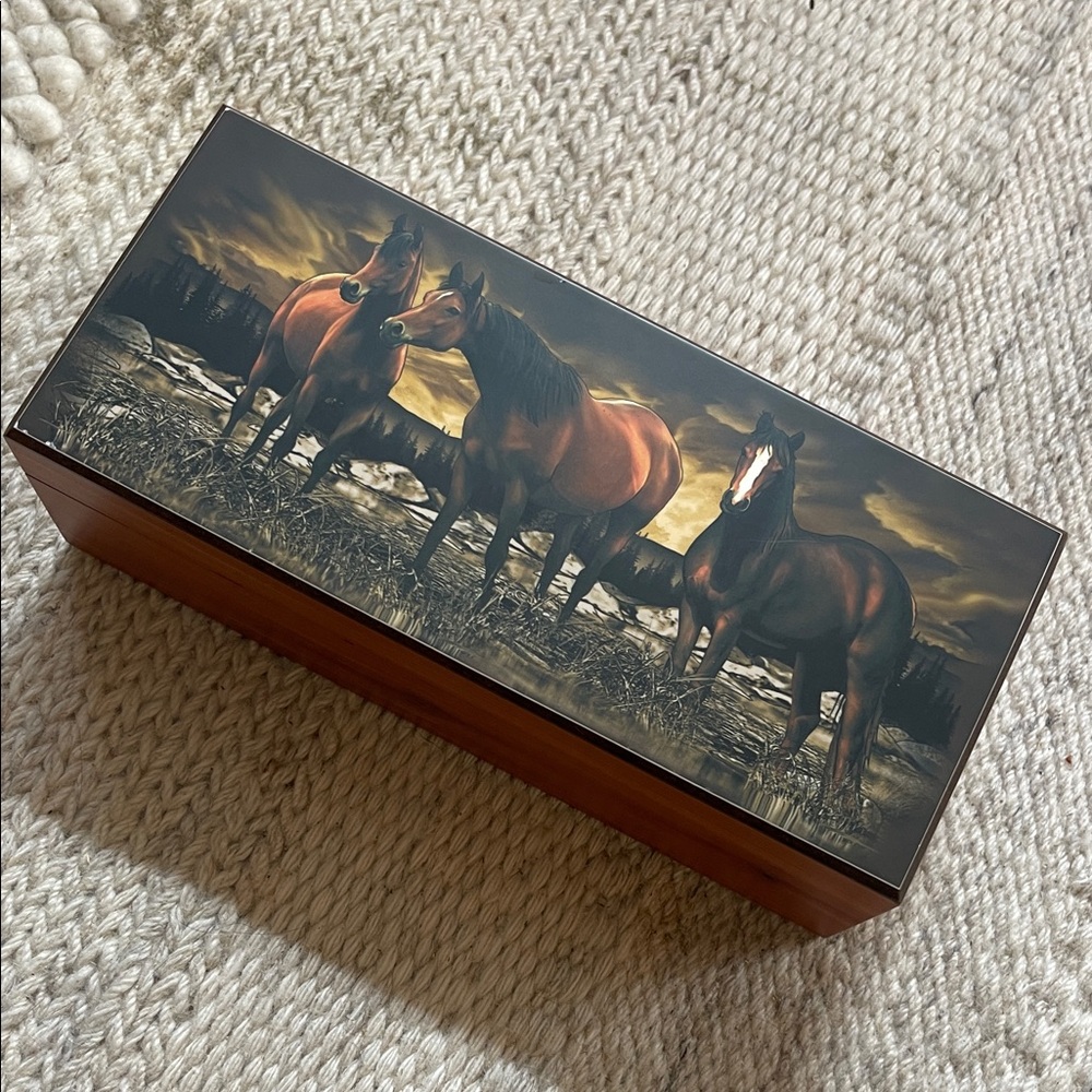 Horse-Themed Wooden Box